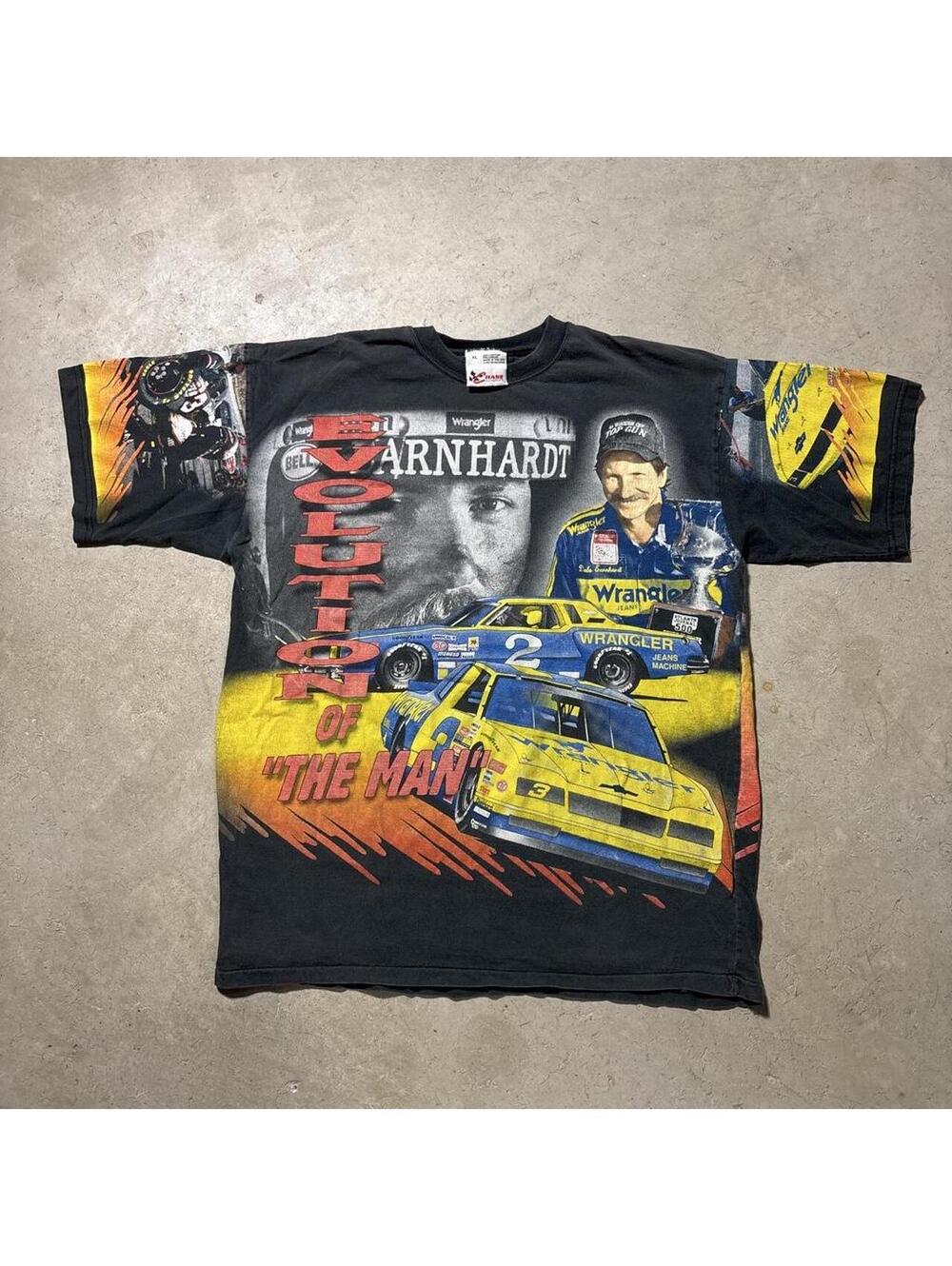 Vintage 90s Dale Earnhardt Chase Authentics NASCAR All Over Print T Shirt XL USA